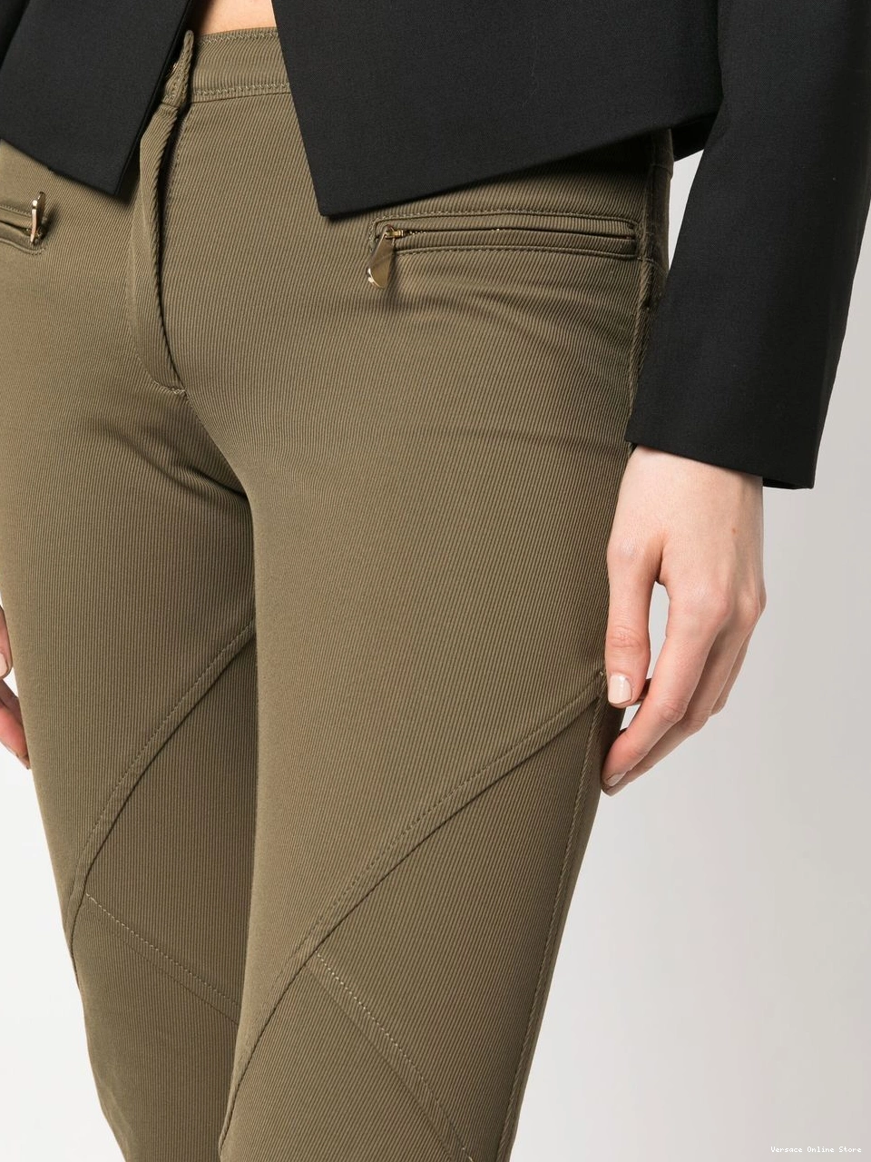 Cheap trousers ribbed 2000s Versace Women slim-fit 0714